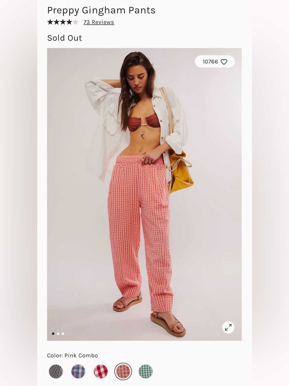 Free People Preppy Poplin Gingham Searsucker Pants - Picture 3 of 14